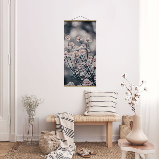 Fabric print with poster hangers - Mystical Bouquet Of Flowers - Portrait format 1:2