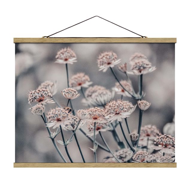 Fabric print with poster hangers - Mystical Bouquet Of Flowers - Landscape format 4:3