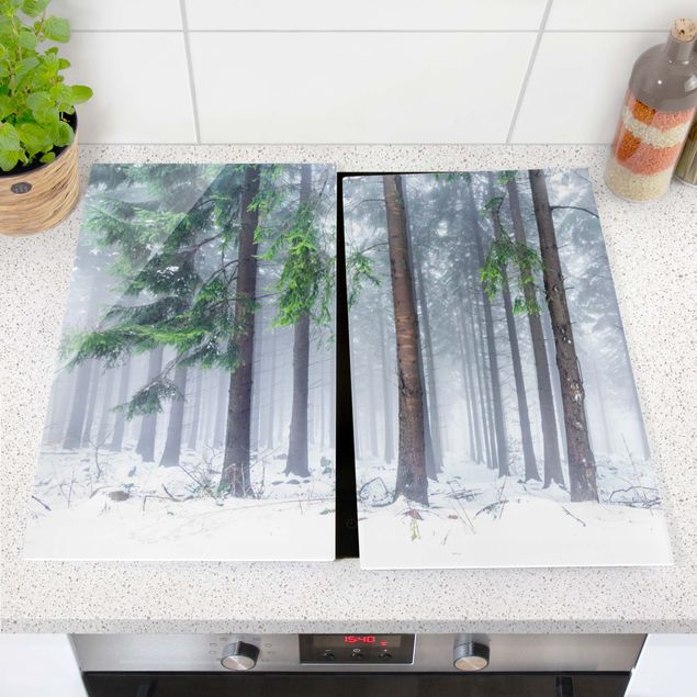 Stove top covers - Conifers In Winter