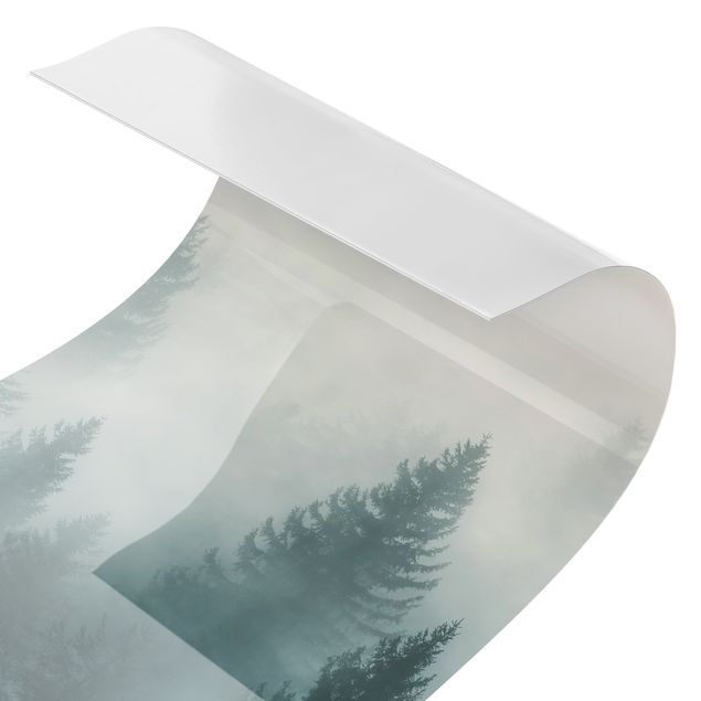 Shower wall cladding - Coniferous Forest In Fog