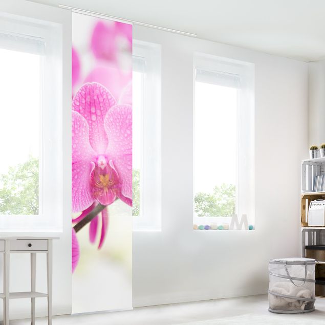 Sliding panel curtains set - Close-Up Orchid
