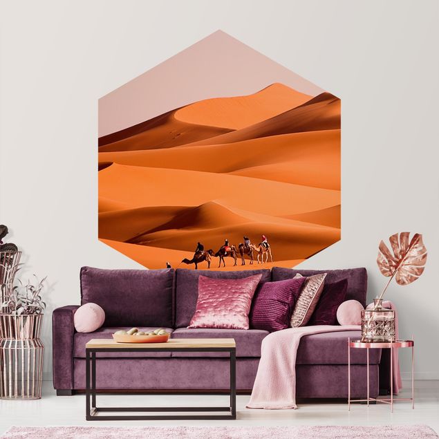 Self-adhesive hexagonal pattern wallpaper - Namib Desert