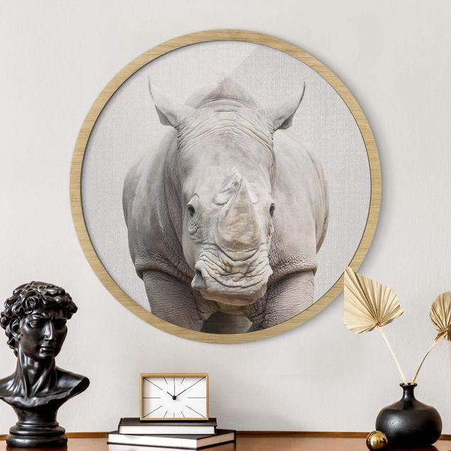 Framed prints round Rhinoceros Nora
