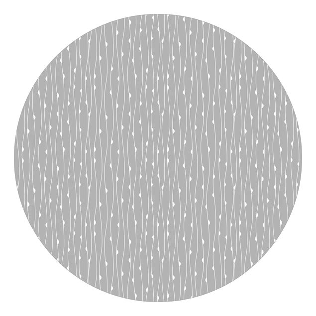 Self-adhesive round wallpaper - Natural Pattern With Semicircles In Front Of Grey
