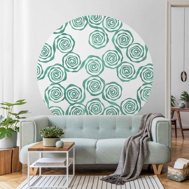 Wallpapers Natural Pattern Swirl Turquoise