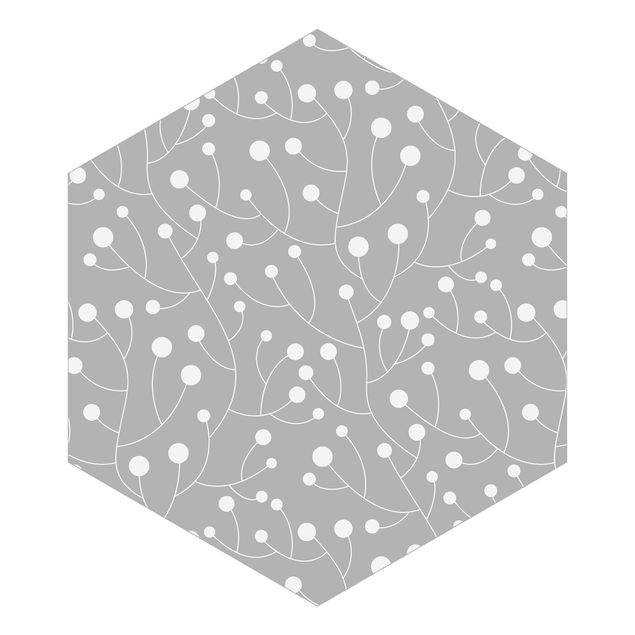 Self-adhesive hexagonal pattern wallpaper - Natural Pattern Growth With Dots On Gray