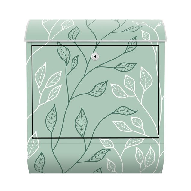 Letterbox - Natural Pattern Branches With Leaves