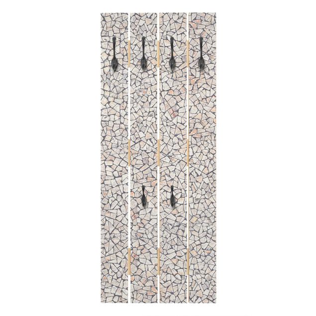 Wooden coat rack - Natural Stone Mosaic With Sandy Joints