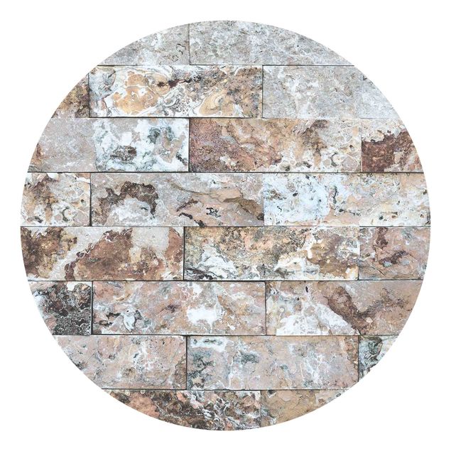 Self-adhesive round wallpaper kitchen - Natural Marble Stone Wall