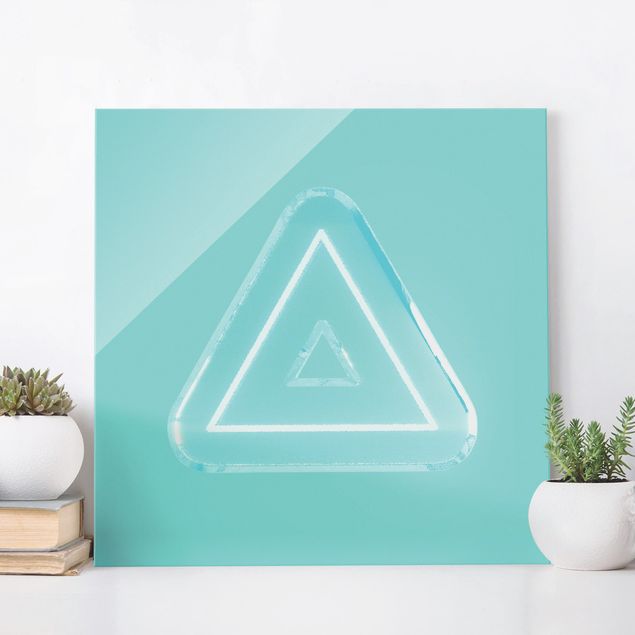 Glas Magnetboard Neon Gamer Symbol Triangle