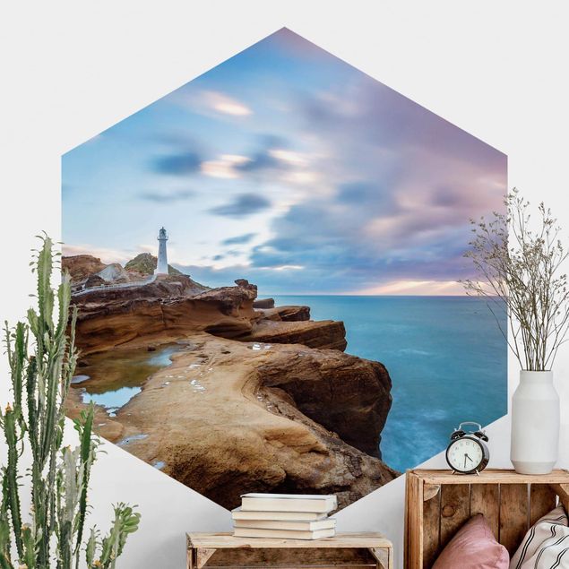 Hexagonal wallpapers Lighthouse In New Zealand