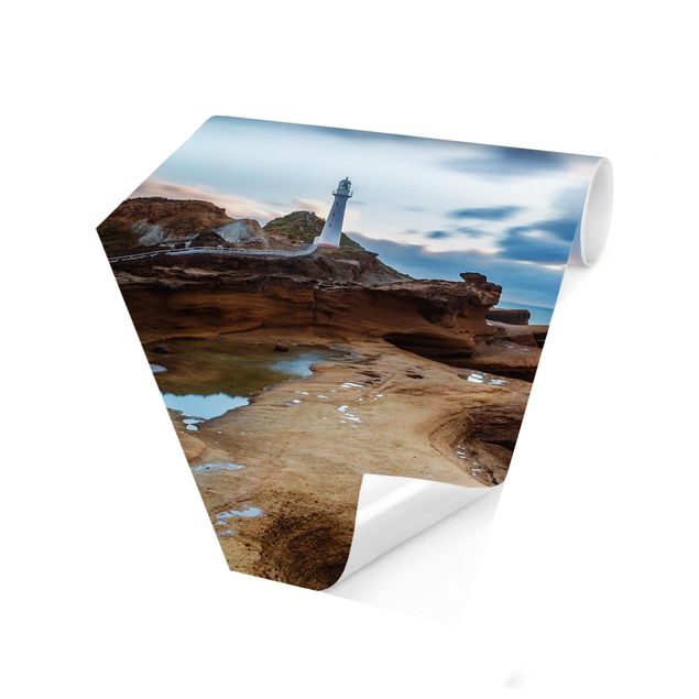 Self-adhesive hexagonal pattern wallpaper - Lighthouse In New Zealand