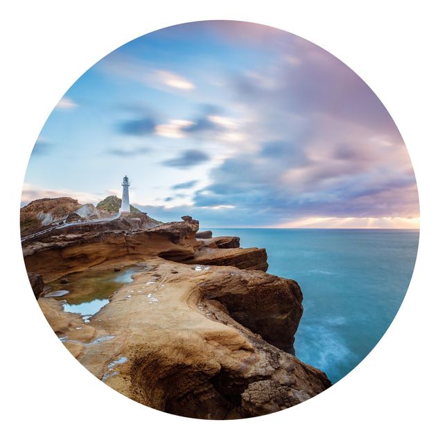 Self-adhesive round wallpaper - Lighthouse In New Zealand