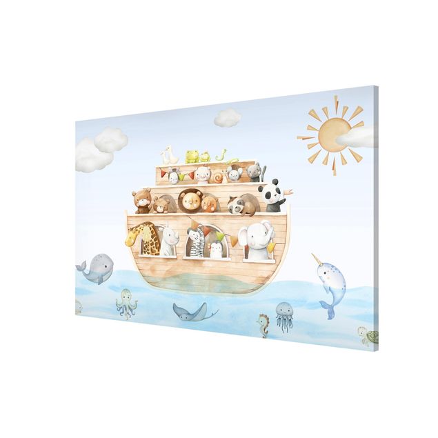 Magnetic memo board - Cute baby animals on the ark