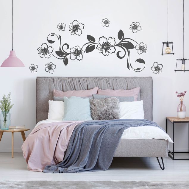Floral wall stickers No.CA10 Beautiful Hibiscus Set