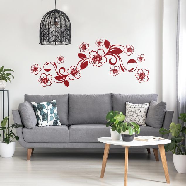 Wall stickers plants No.CA10 Beautiful Hibiscus Set