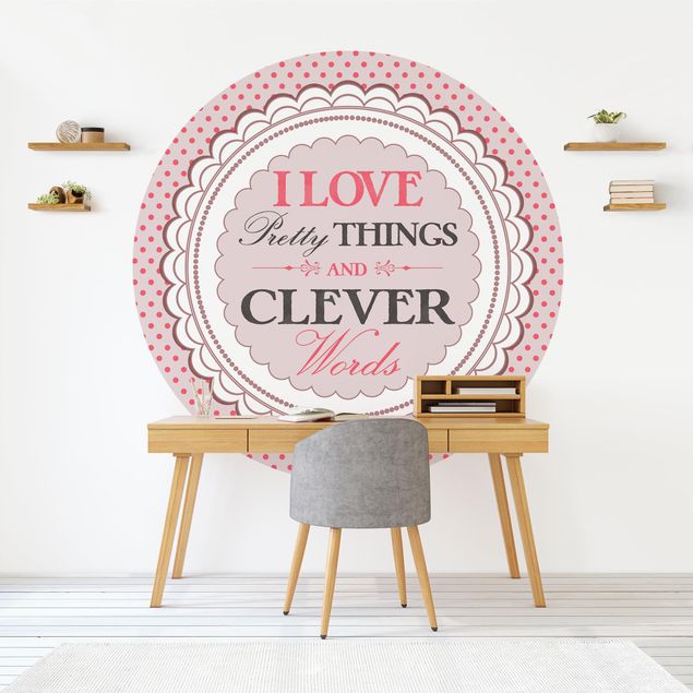 Self-adhesive round wallpaper - No.KA17 I Love Pretty Things