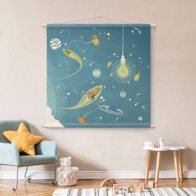 extra large tapestry No.MW16 Colourful Hustle And Bustle In Space