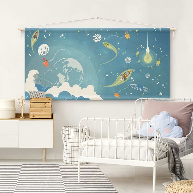 extra large tapestry No.MW16 Colourful Hustle And Bustle In Space