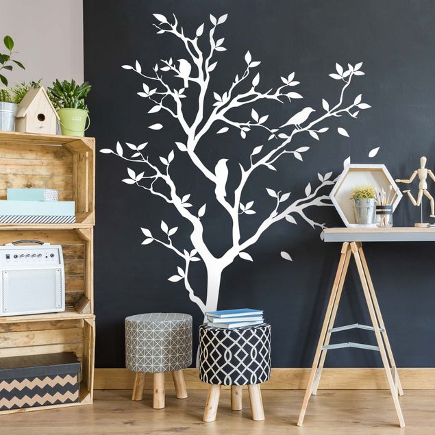 Leaf wall stickers No.YK14 Chirping Tree