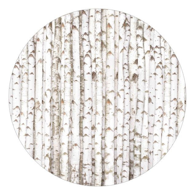 Self-adhesive round wallpaper forest - No.YK15 Birch Wall