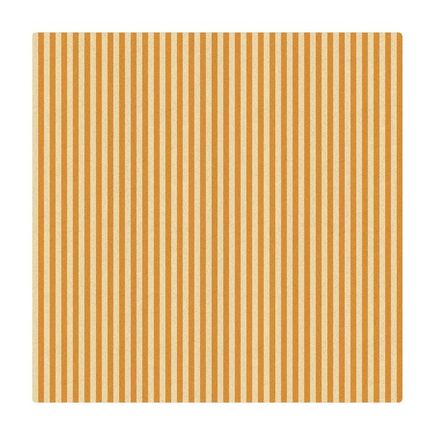 Cork mat - No.YK46 Stripes Yellow Beige - Square 1:1