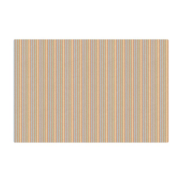 Cork mat - No.YK49 Stripes Blue Green - Landscape format 3:2