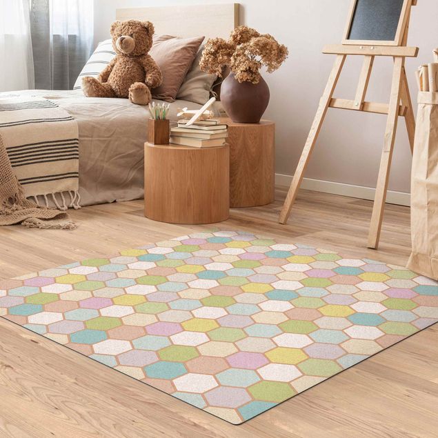 Large rugs No.YK52 Hexagon Pastel