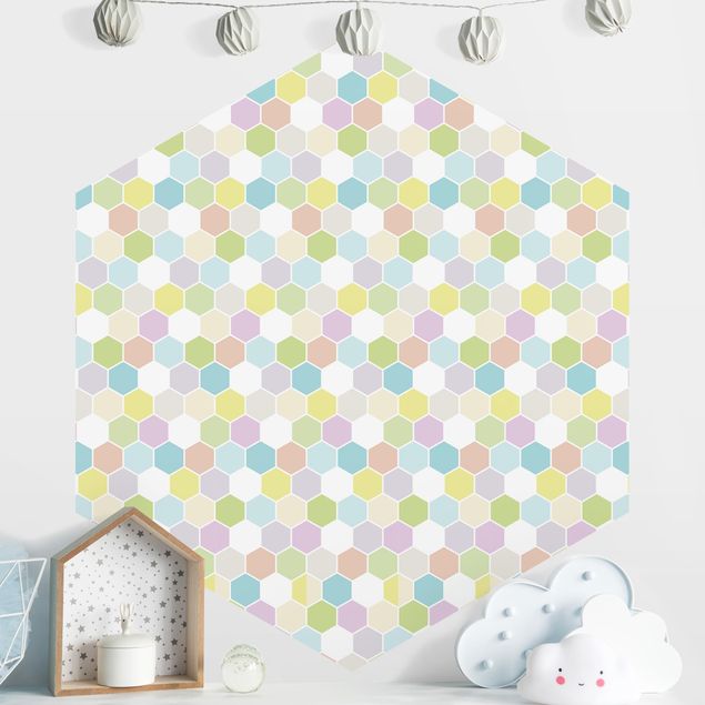 Hexagonal wallpapers No.YK52 Hexagon Pastel