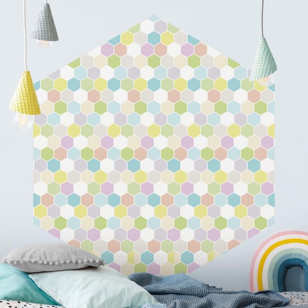Wallpapers No.YK52 Hexagon Pastel