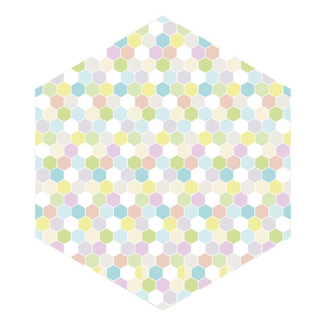 Self-adhesive hexagonal pattern wallpaper - No.YK52 Hexagon Pastel