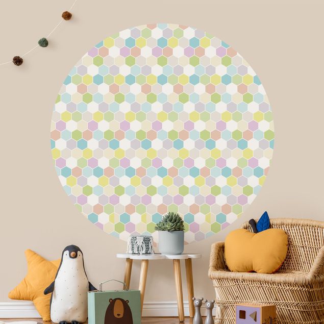 Wallpapers No.YK52 Hexagon Pastel