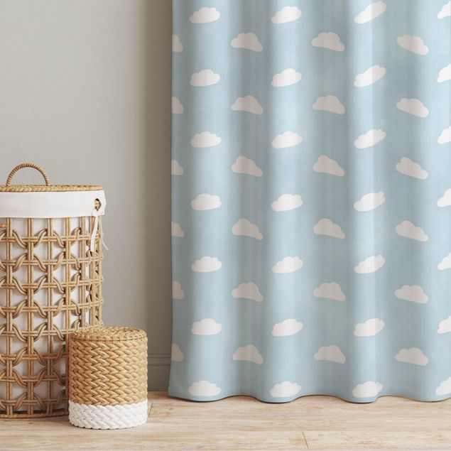 made to measure curtains No.YK54 Clouds Light Blue