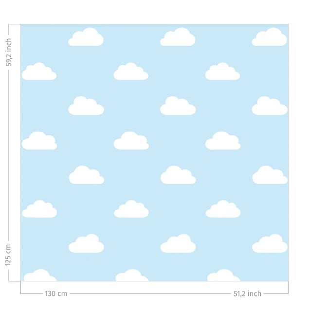 Patterned curtains No.YK54 Clouds Light Blue