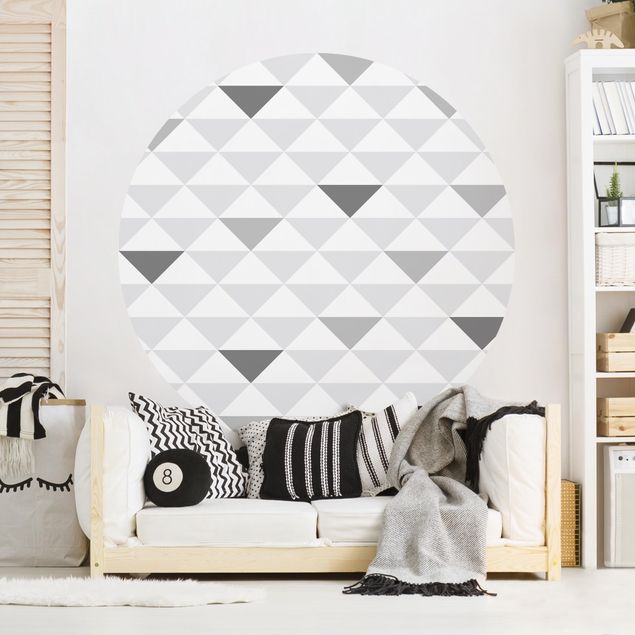Wallpapers No.YK66 Triangles Grey White Grey