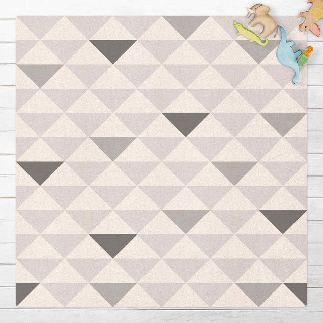 Modern rugs No.YK66 Triangles Gray White Gray