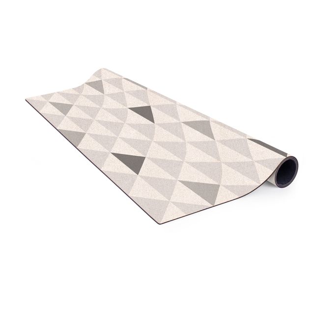 Large rugs No.YK66 Triangles Gray White Gray