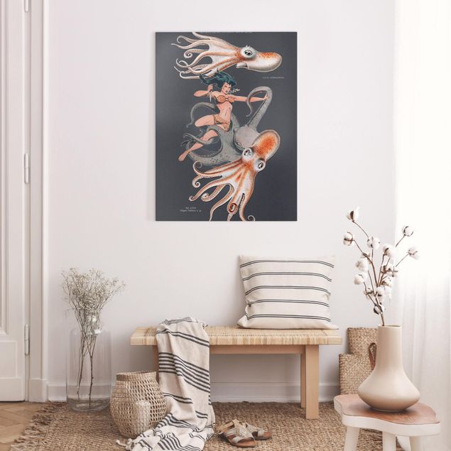 Print on canvas - Nymph With Octopusses