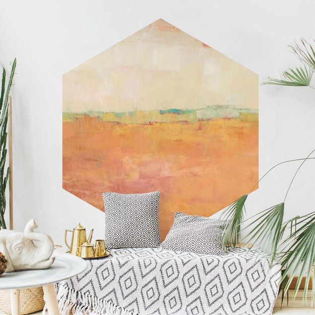 Self-adhesive hexagonal wall mural - Oasis In The Desert