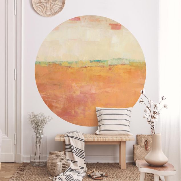 Self-adhesive round wallpaper - Oasis In The Desert