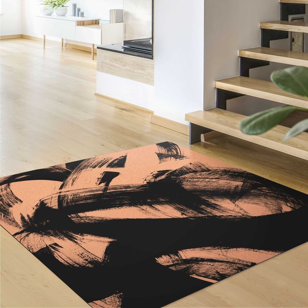 abstract area rug Onyx In Motion II