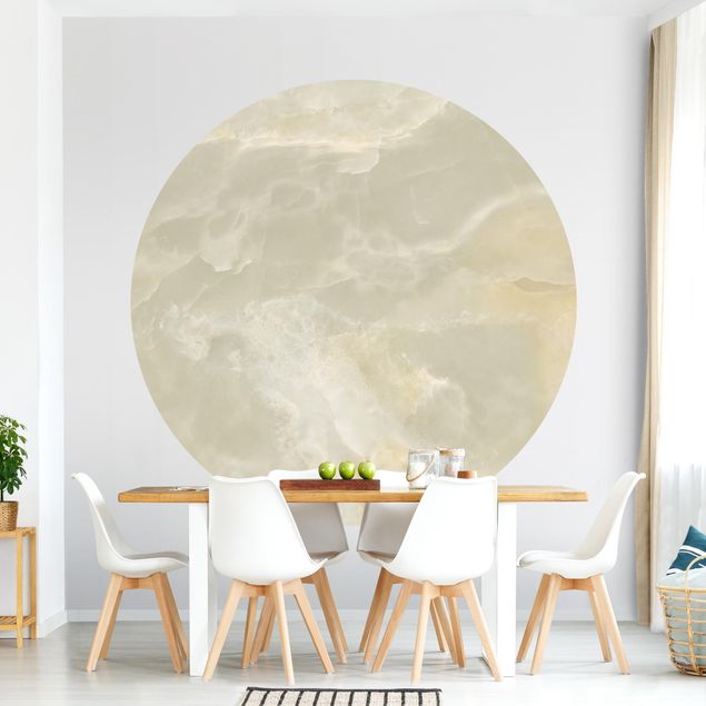 Self-adhesive round wallpaper kitchen - Onyx Marble Cream