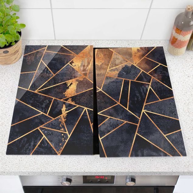 Stove top covers - Onyx With Gold