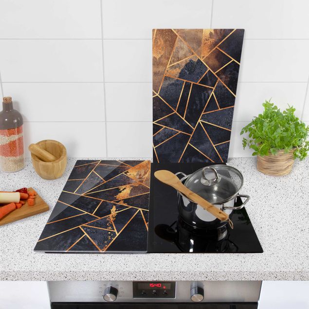 Stove top covers - Onyx With Gold