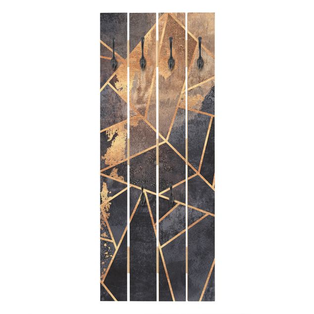 Wooden coat rack - Onyx With Gold