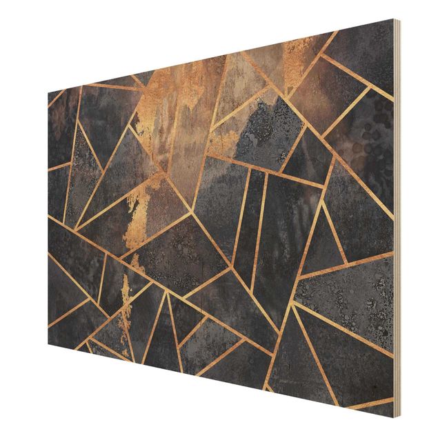 Wood print - Onyx With Gold
