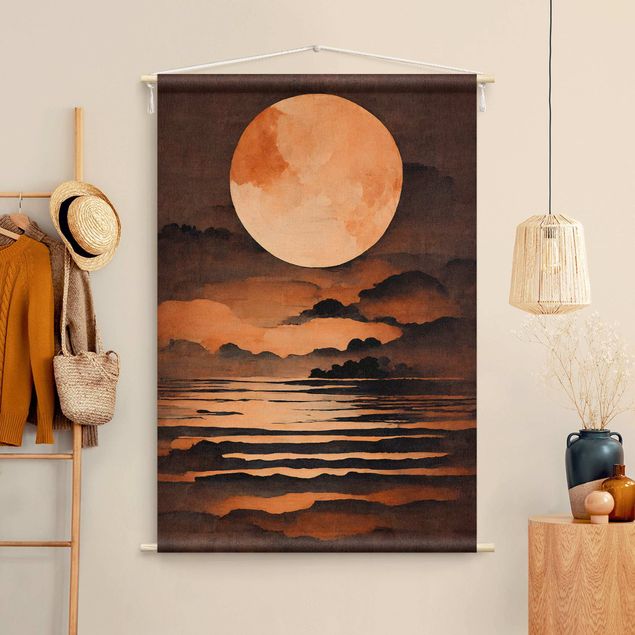 extra large tapestry Orange Moon