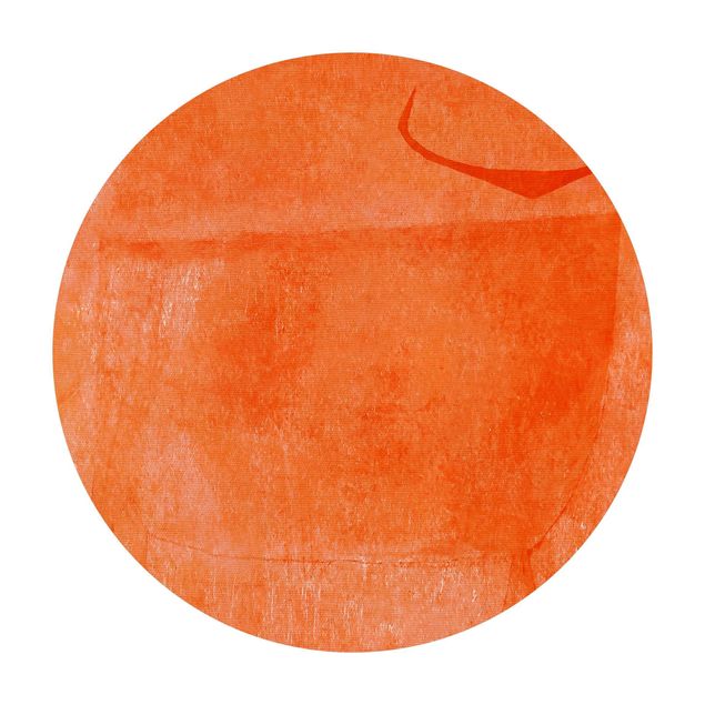 Vinyl Floor Mat round - Orange Bull