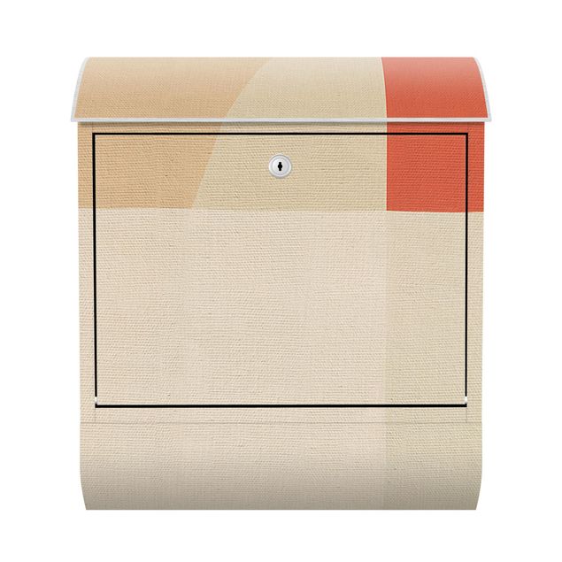 Letterbox - Orange Square On Beige