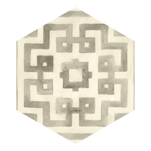 Self-adhesive hexagonal pattern wallpaper - Oriental Watercolour Angle